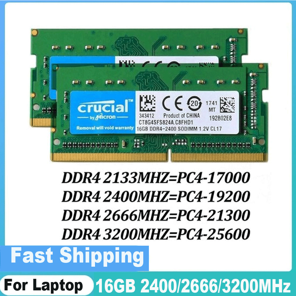 CRU DDR4 16GB 2400/2666/3200MHz RAM SODIMM For Laptop 260Pin 1.2V lot