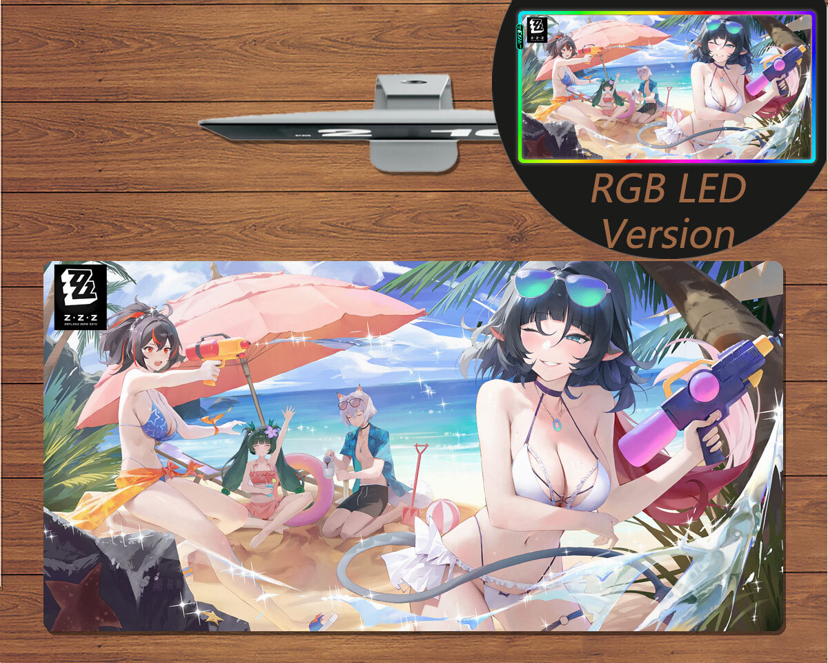 RGB LED Large Mouse Pad Zenless Zone Zero ZZZ Jane Doe Gaming Mat Mousepad