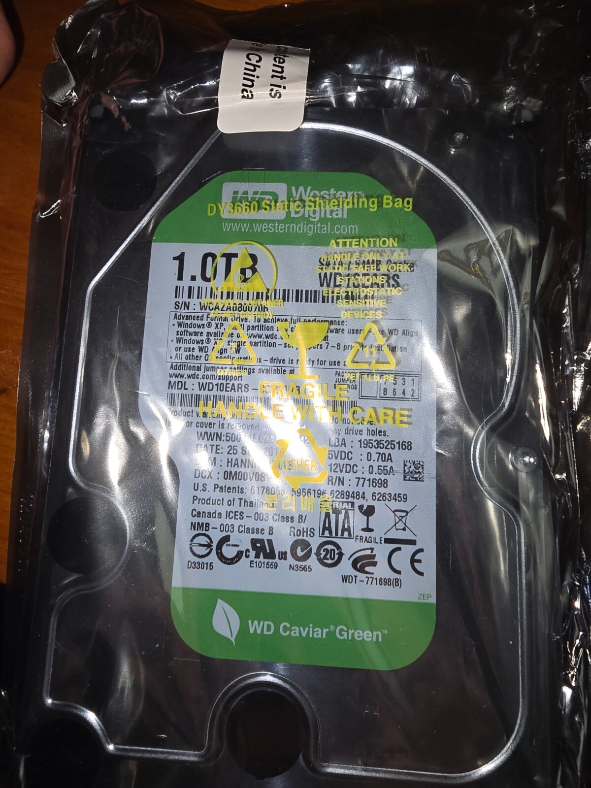 western digital 1.0tb harddrive new