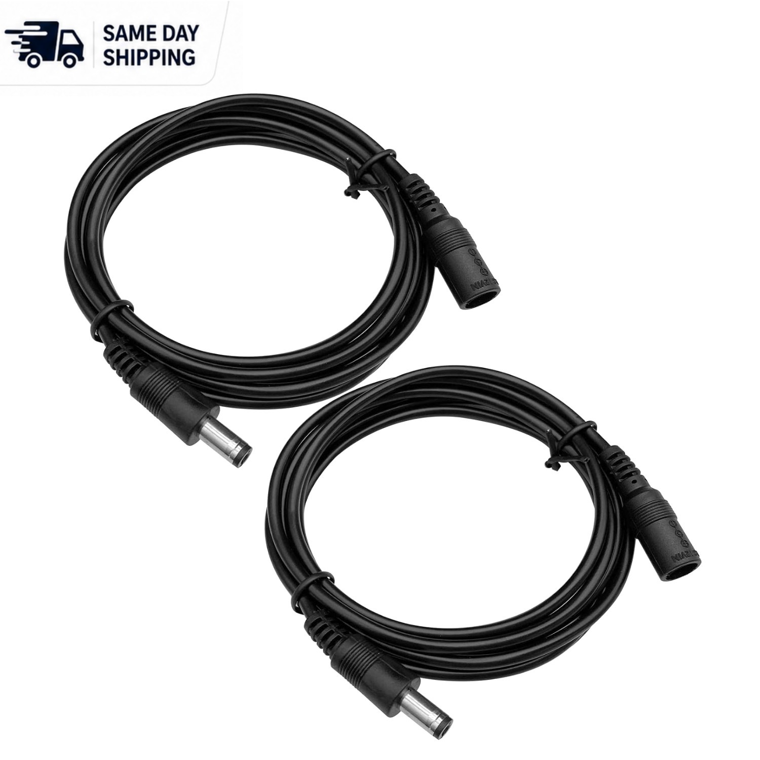 3ft Male-to-Female DC Power Cable, 2 Pack - Compatible with Numerous Devices