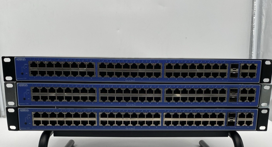 LOT OF 3 Adtran NetVanta 1238P 48-Port Managed PoE Gigabit Ethernet Switch