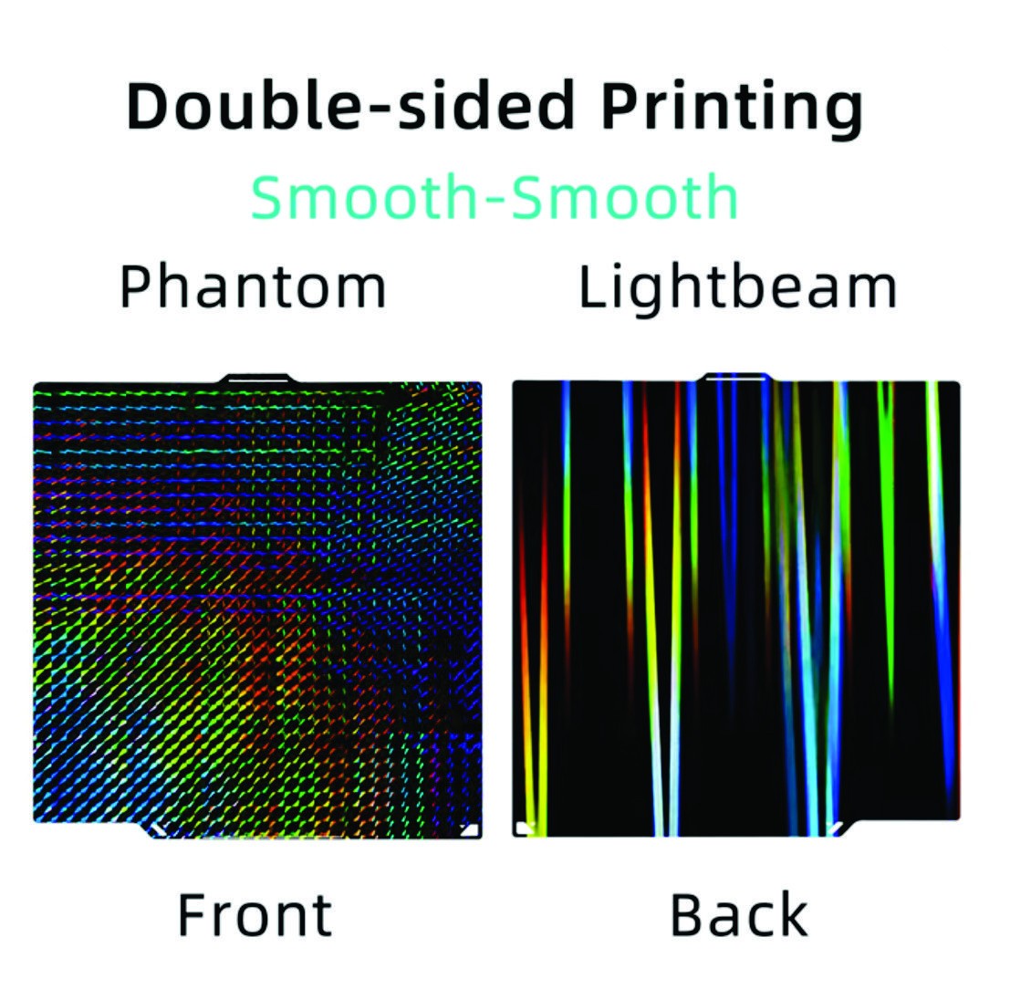 New Professional-Grade 3D Build Plate 260x271mm - 2 sided, Phantom & Lightbeam
