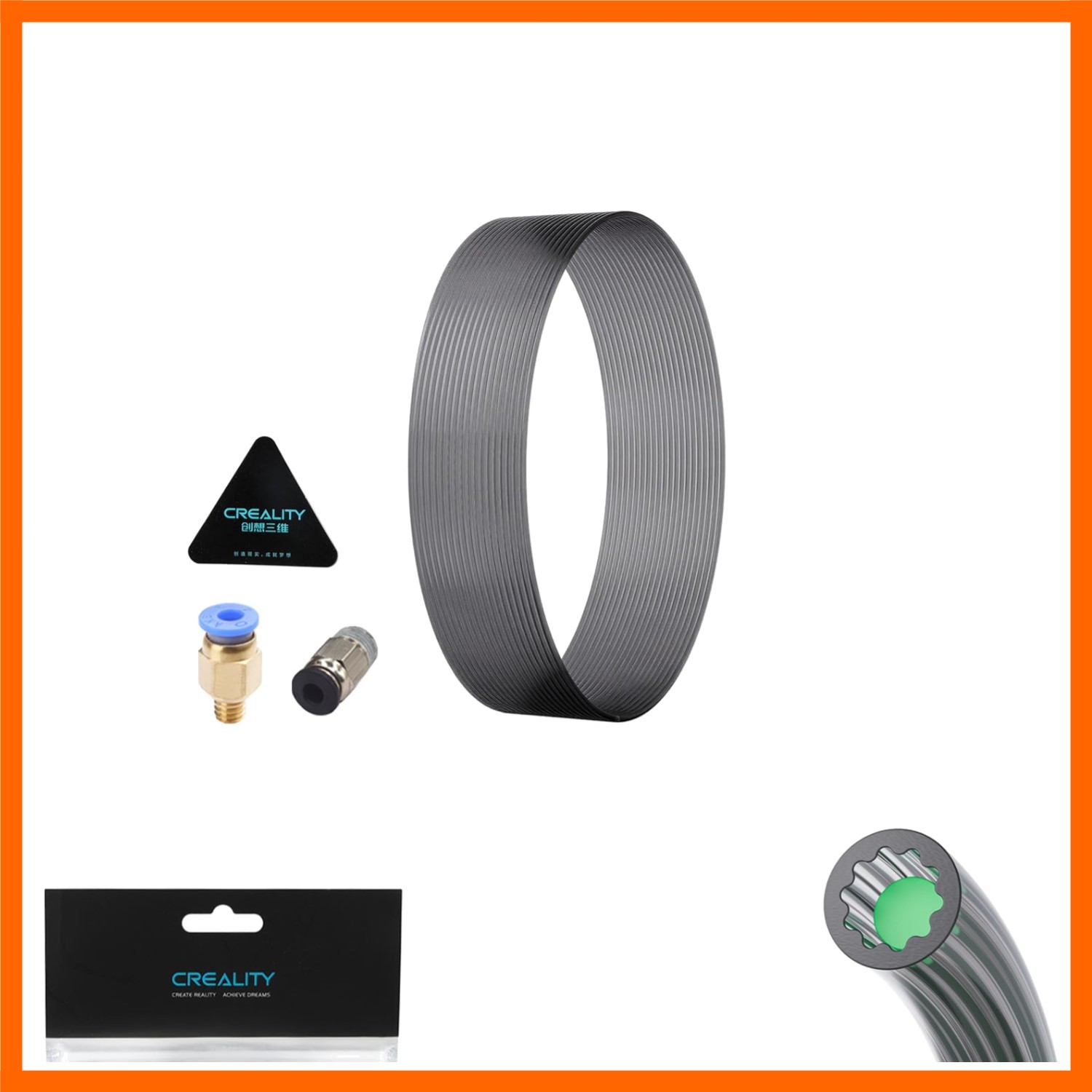 Upgraded Low-Resistance PTFE Tube 2M – Star-Shaped Channel for Ultra-Smooth F...