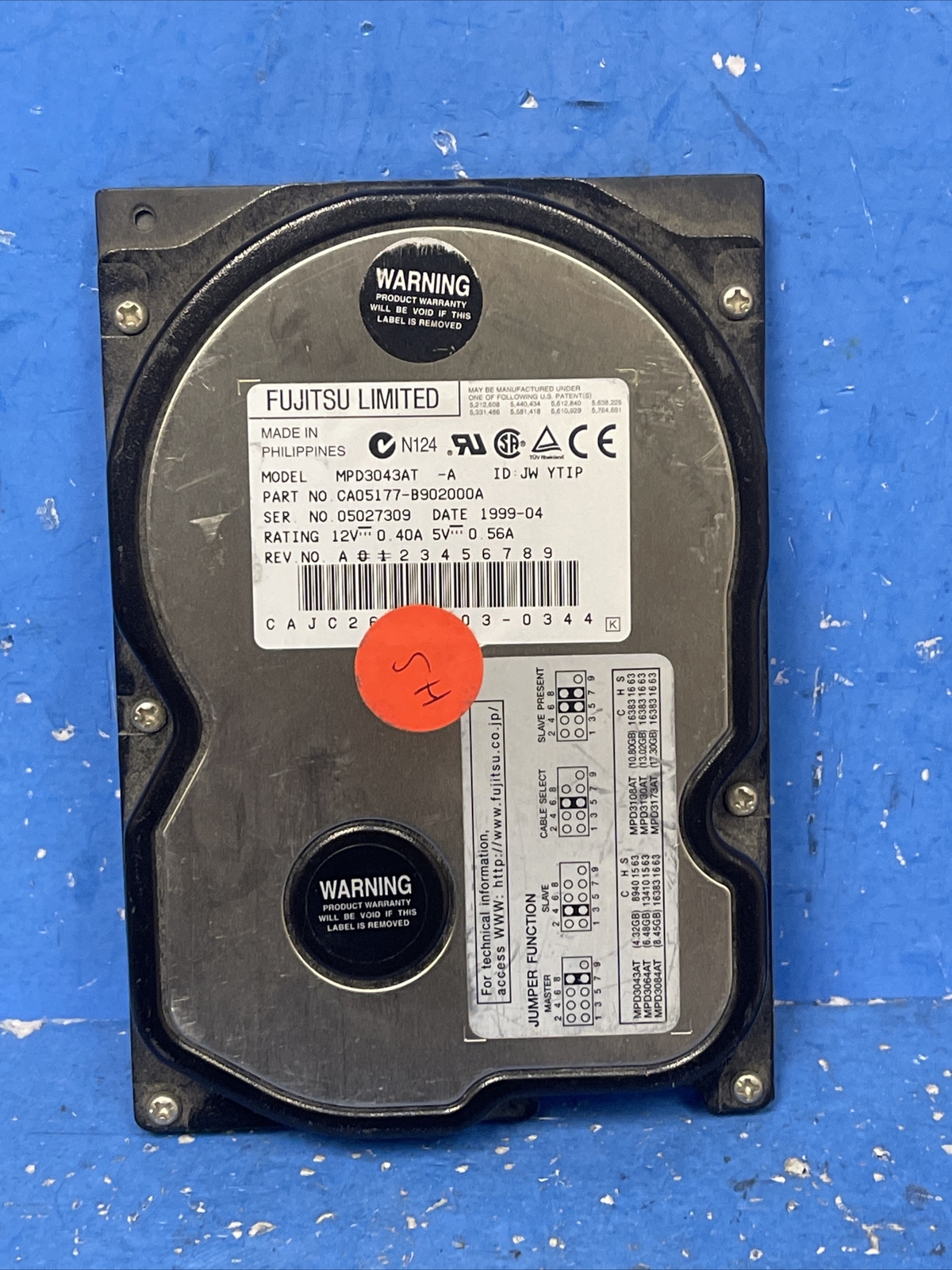 Fujitsu 4.3GB Internal 5400RPM 3.5"  MPD3043AT  HDD IDE PATA hard Drive