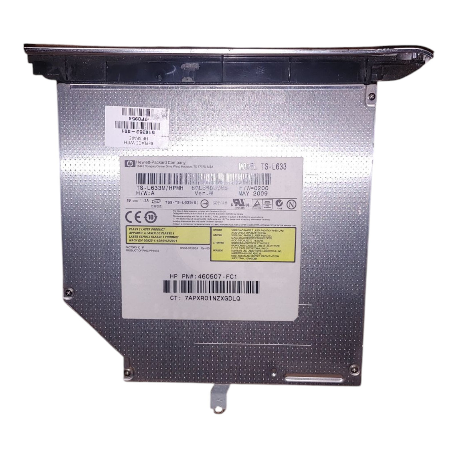 Hp TS-L633 Lightscribe SATA DL 12.7 MM DVD±RW Drive 516353-001 OEM