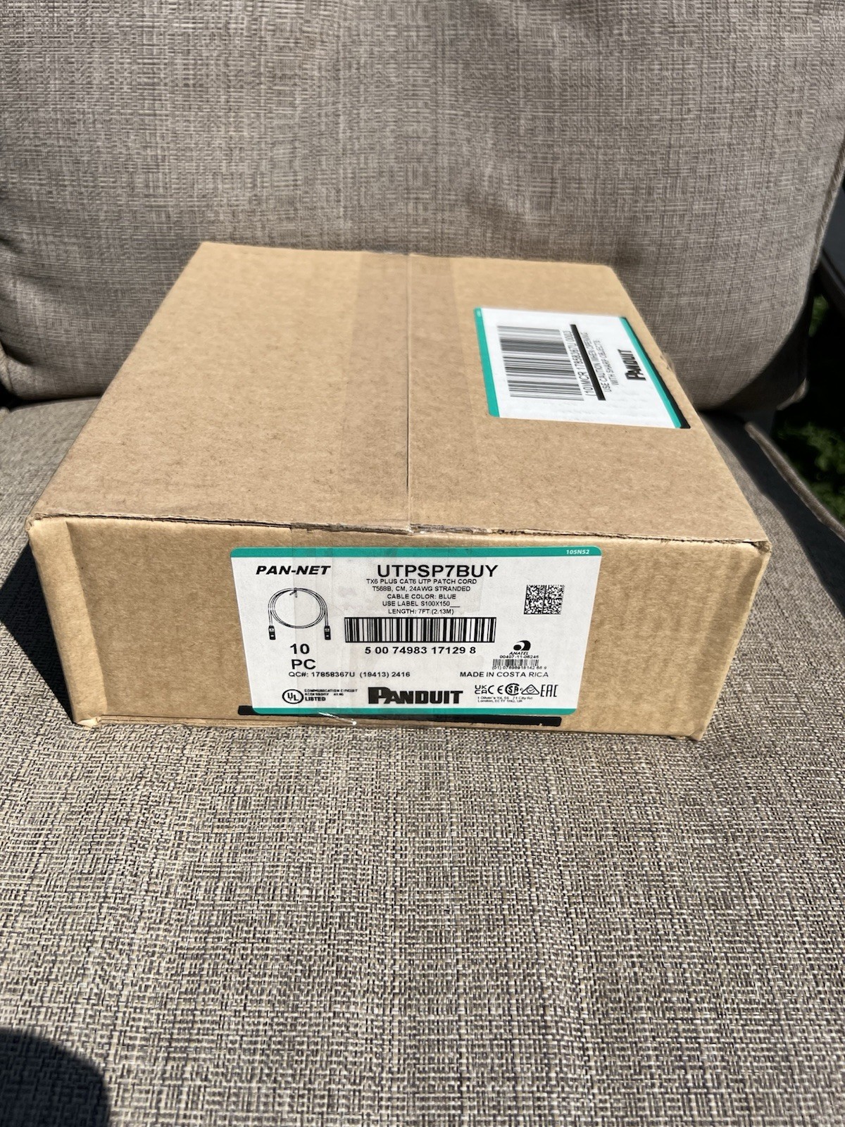 12 Cases Panduit UTPSP7BUY Patch Cable 7Ft each *10 Per Box*