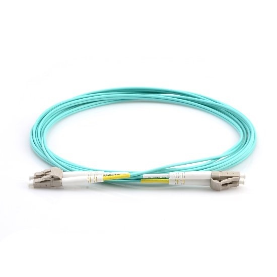 1M LC to LC OM3 Duplex Multimode Fiber Optic Patch Cable Aqua 50/125 -4849