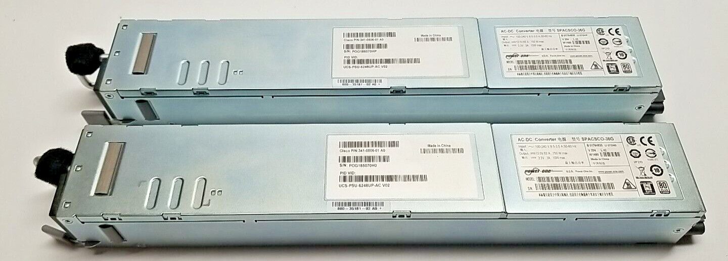 Cisco AC-DC Converter SPACSCO-36G 341-0506-01 A0 Power Supply 750W Lot of 2