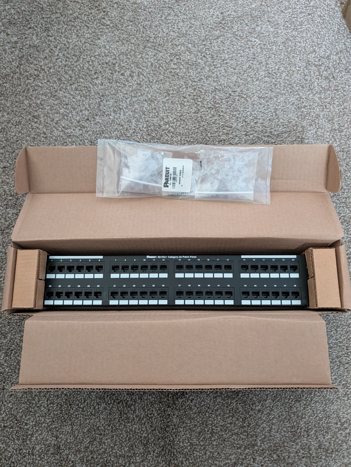 Panduit NetKey NK5EPPG48Y 48-port Cat5E Punchdown Patch Panel
