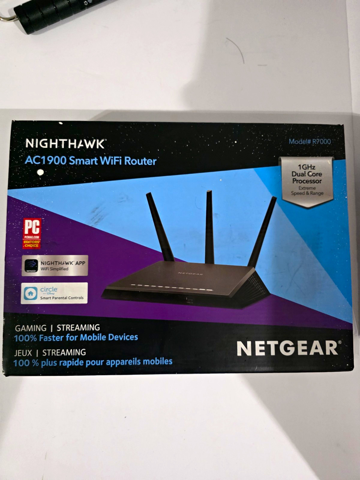 NETGEAR Nighthawk R7000 AC1900 WiFi Gaming Router 4-Port R7000-100PAS