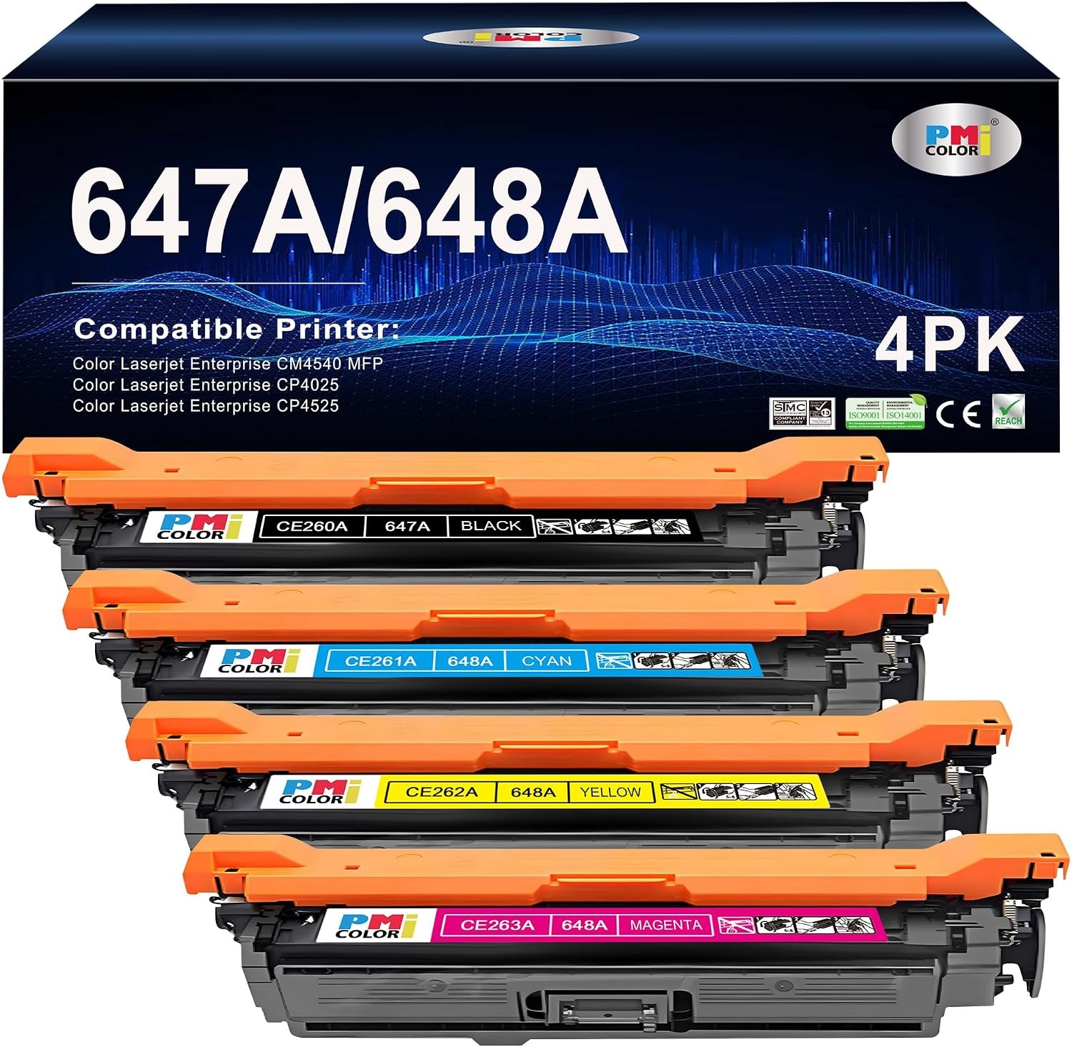 647A/648A Toner Cartridge for HP Color LaserJet Enterprise CM4540/CP4025/CP4525