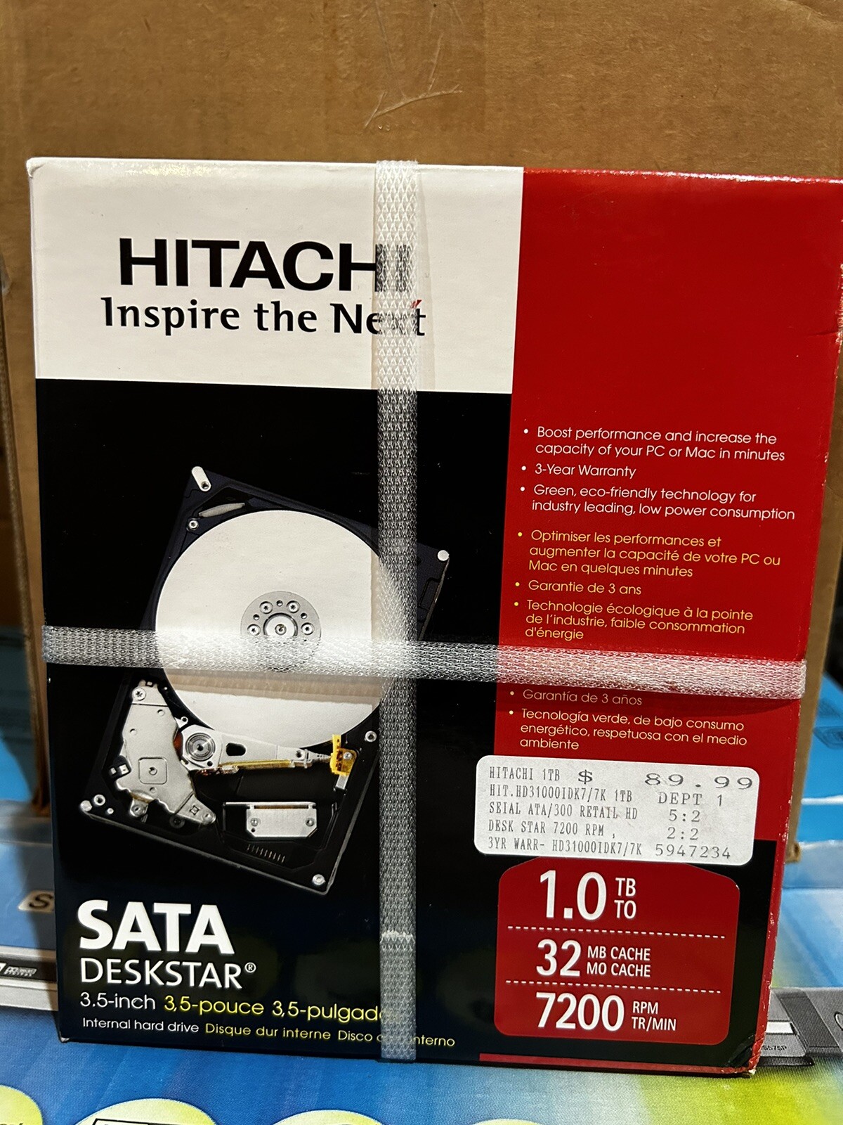 Hitachi 1 TB,Internal,7200 RPM,3.5" (HD31000IDK7) Hard Drive
