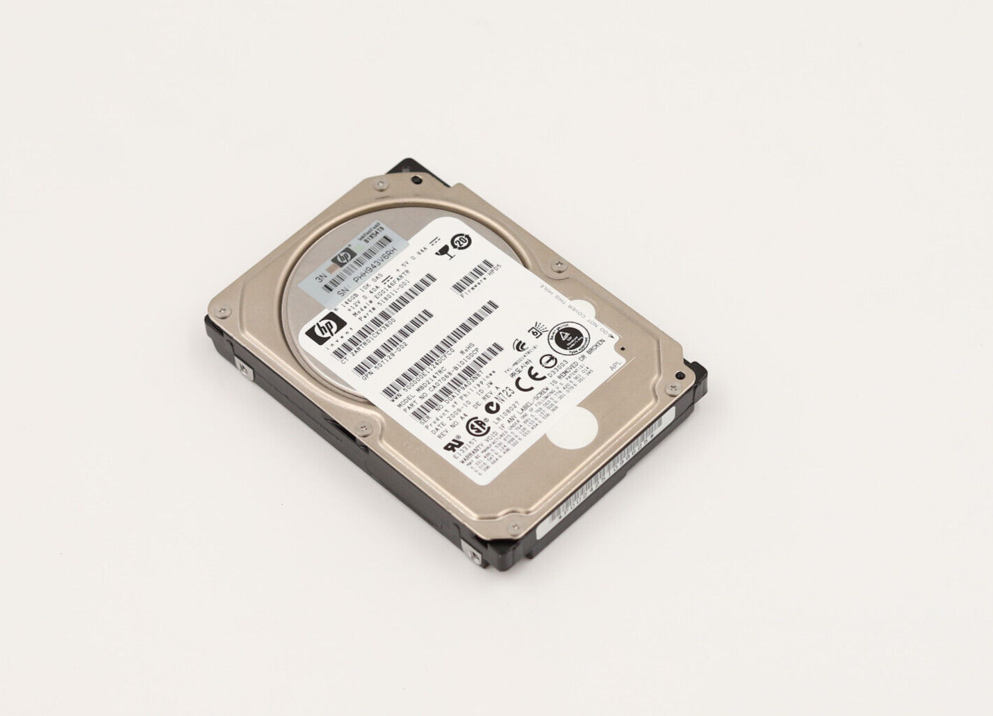 HP EG0146FARTR 146GB 2.5" 6Gb/s 10K RPM SFF DP SAS Hard Drive P/N: 507129-002