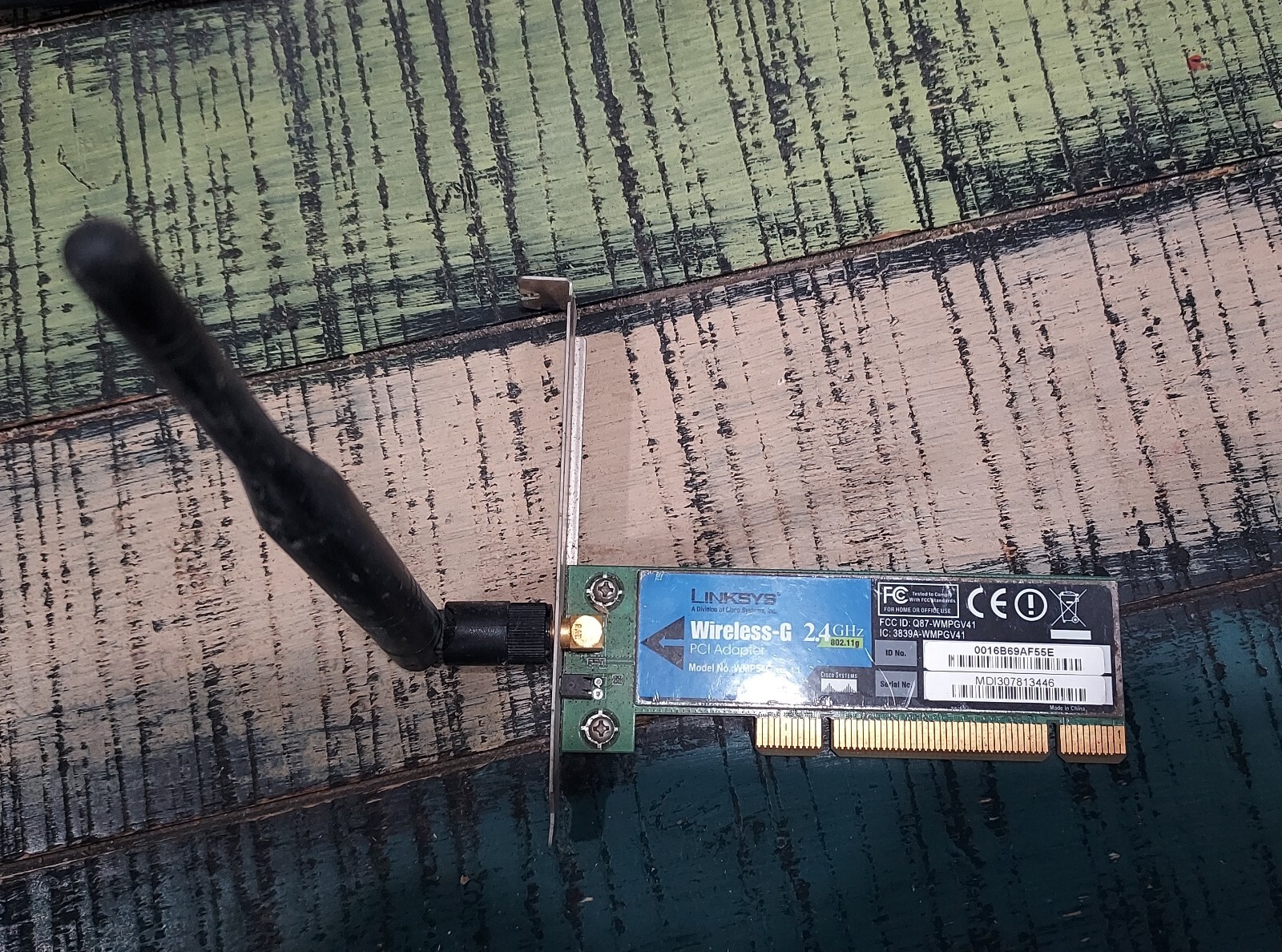 Linksys Wireless G PCI Adapter with SpeedBooster WMP54GS, ver 4.1, With Antenna