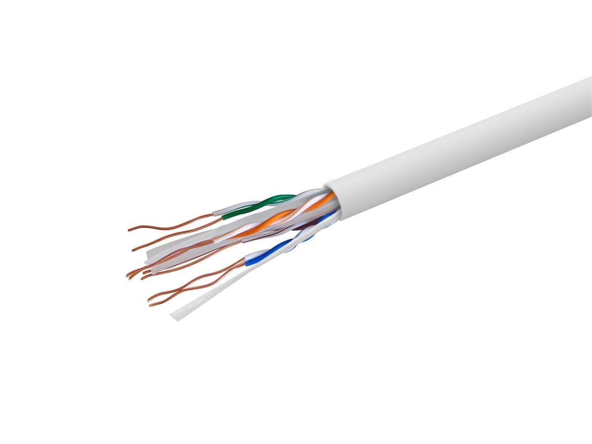 Open Box Monoprice Cat6A 1000ft UTP CMR Riser Bulk Ethernet White 135-03-04-B