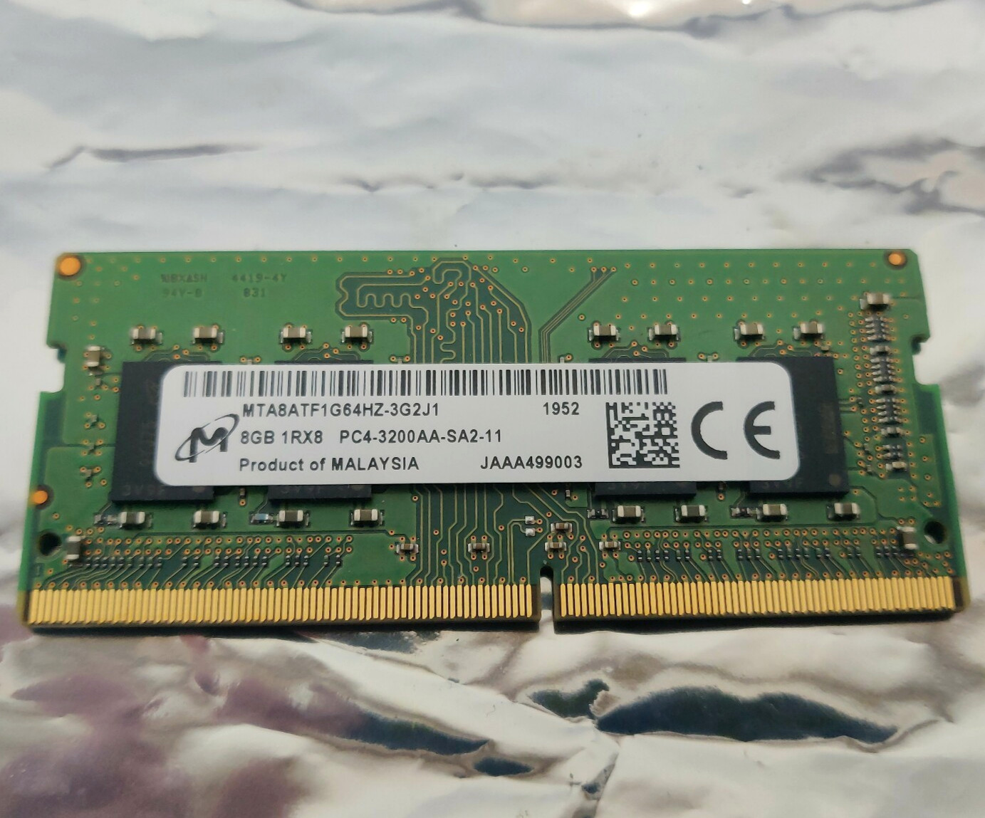 Samsung Micron 8GB DDR4 SODIMM PC4-3200AA Laptop RAM - 1x8GB 3200 MHz