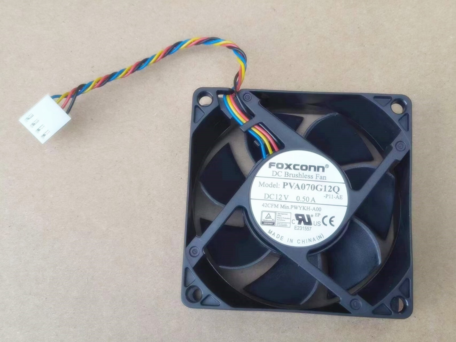 FOXCONN PVA070G12Q -P13-BE 12V 0.5A 4-Pin 7CM DC Brushless PWM Cooing Fan