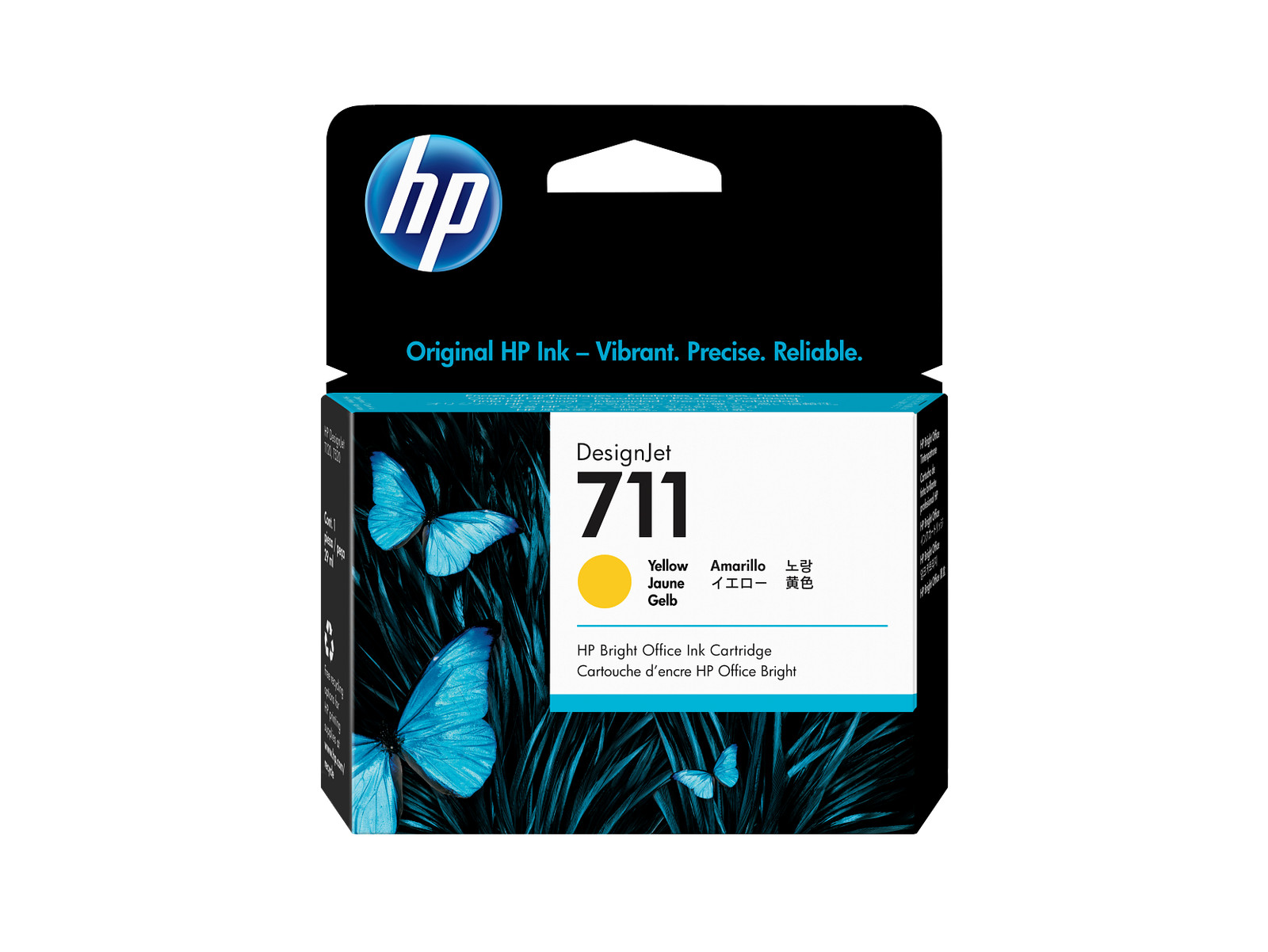 HP 711 29-ml Yellow DesignJet Ink Cartridge, CZ132A