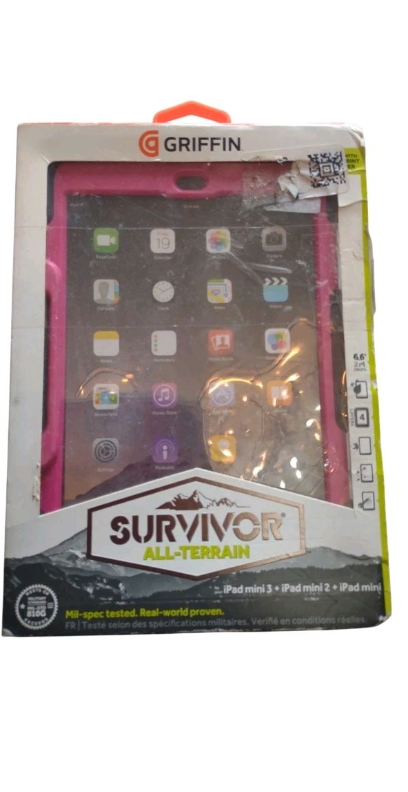 Griffin Survivor All-Terrain Rugged Case iPad mini 1/2/3 Pink/Black NEW 