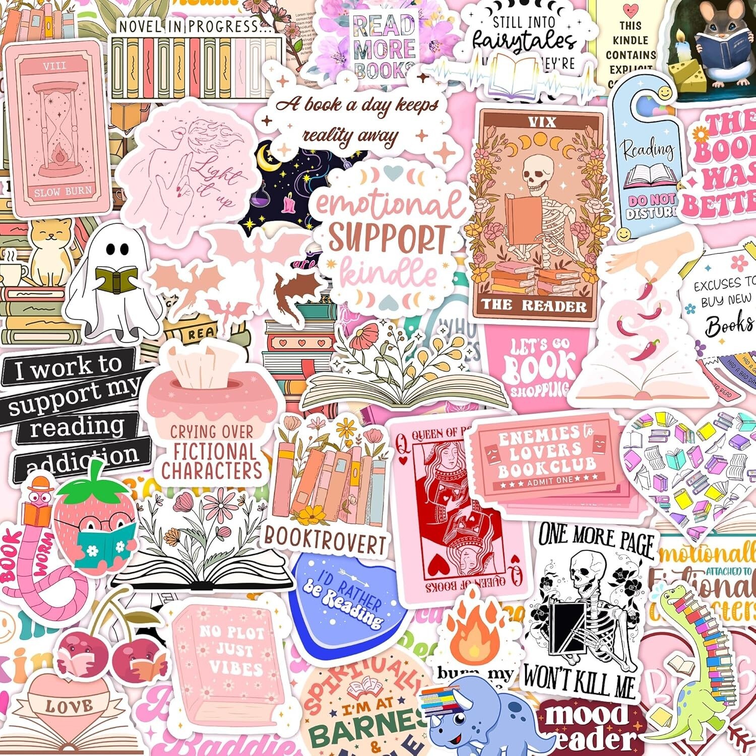 100 PCS Book Stickers for Kindle, iPad, Laptop, Water Bottle, Smut Romance