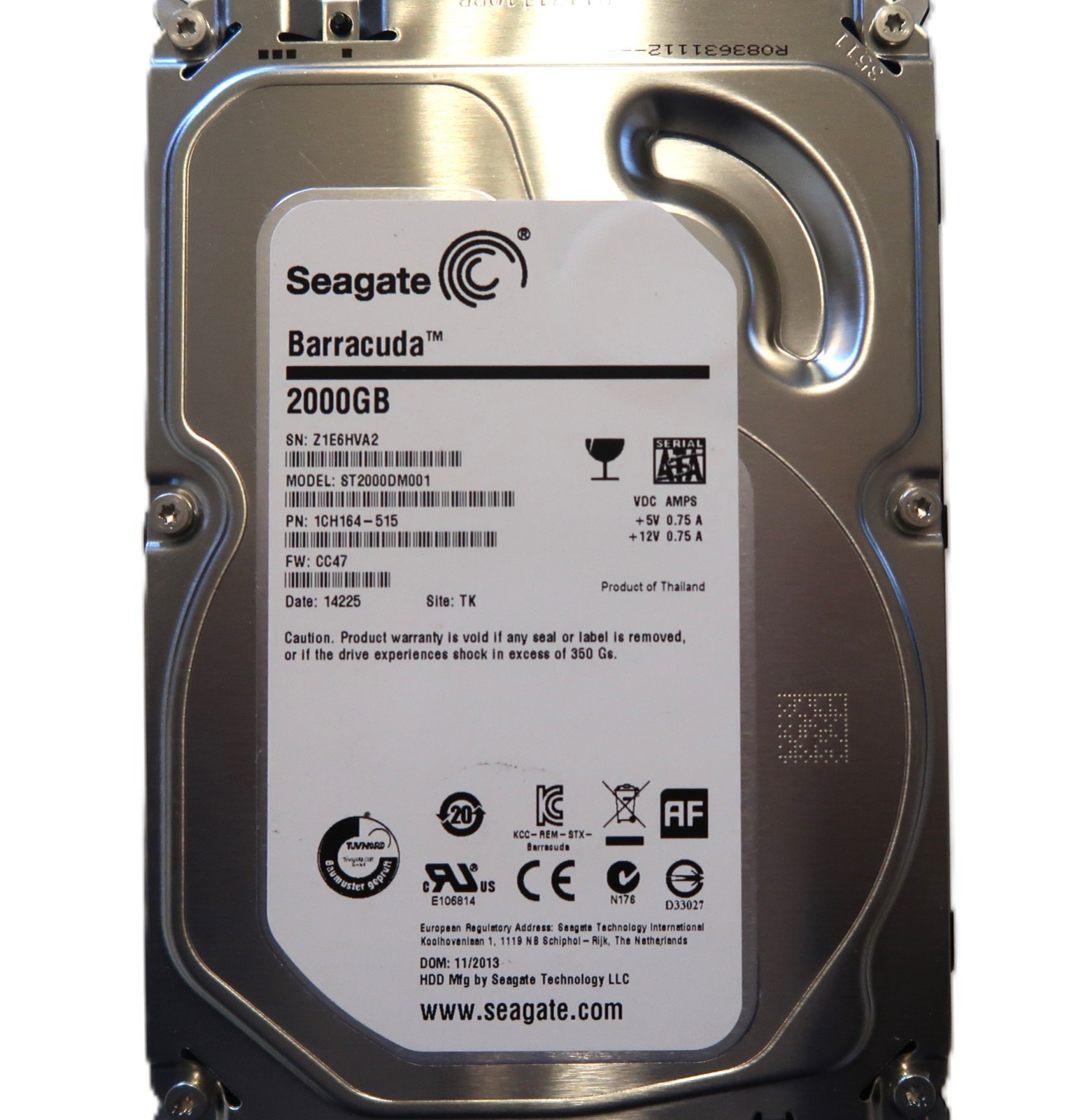 ST2000DM001 PN: 1CH164-515 FW:CC47 TK Thailand (Z1E6) 3.5" 2TB Sata HDD NOV/2013