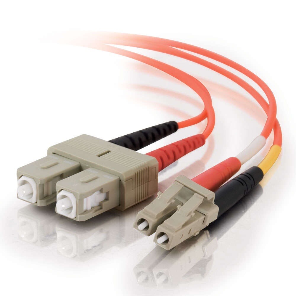 C2G 30m LC-SC 50/125 OM2 Duplex Multimode PVC Fibre Optic Cable (LSZH) - Orange