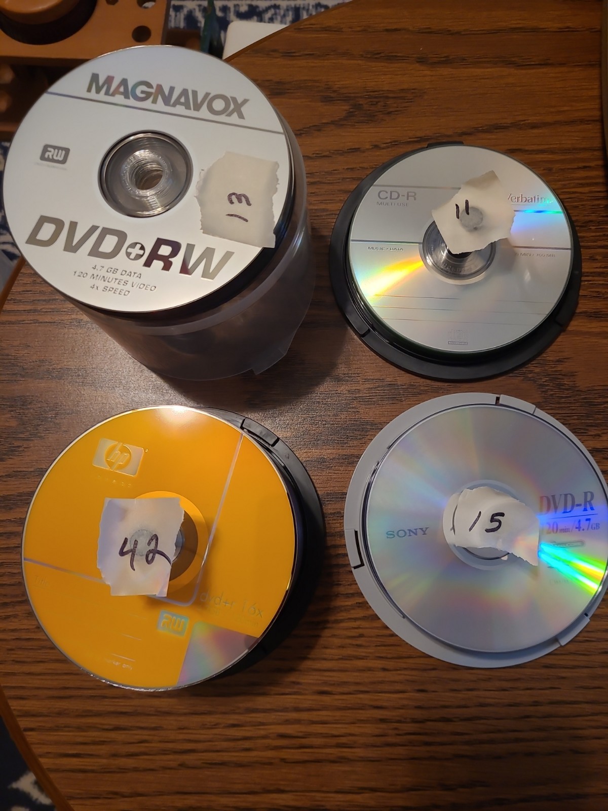 Mixed Lot 71 Blank Recordable Discs Spindles DVD+R DVD-R DVD+RW CD-R HP Sony