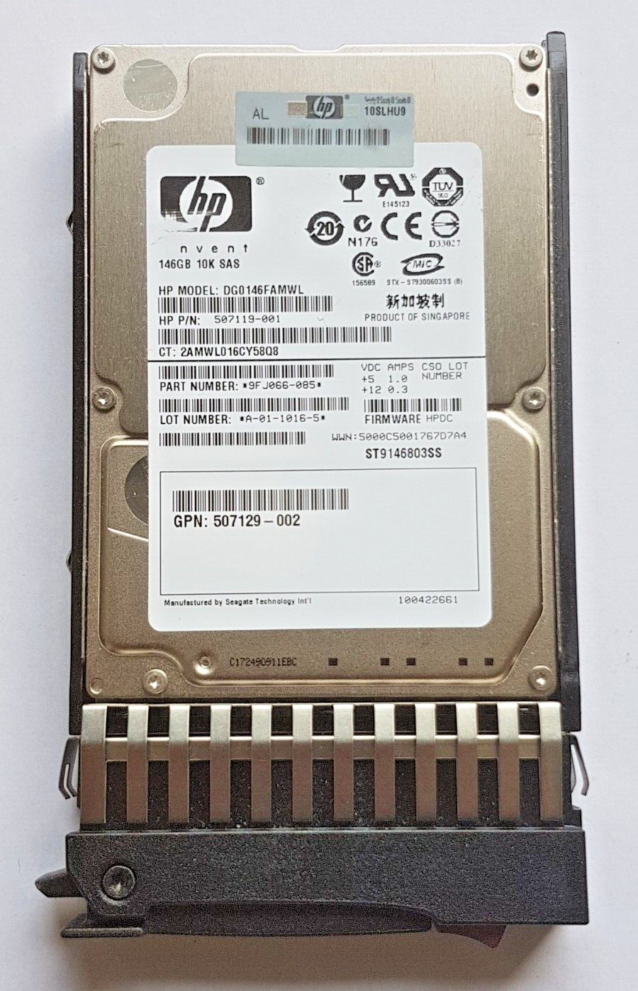146GB SAS HP DG0146FAMWL/ST9146803SS PN 9FJ066-085 10K 2.5" Hard Drive + caddy