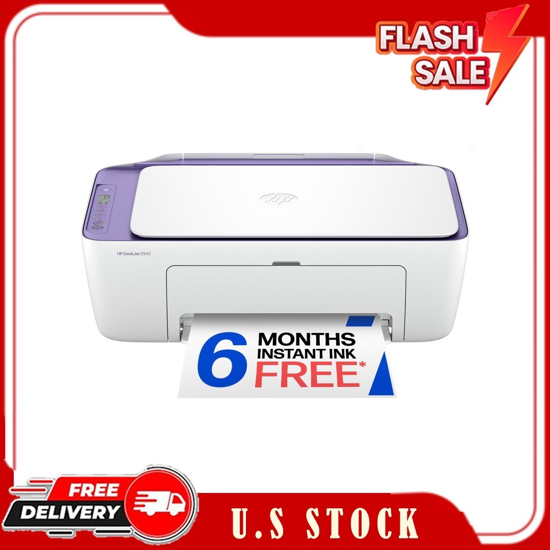 HP DeskJet 2942 Wireless All-in-One Color Inkjet Printer 6 Mo Instant Ink