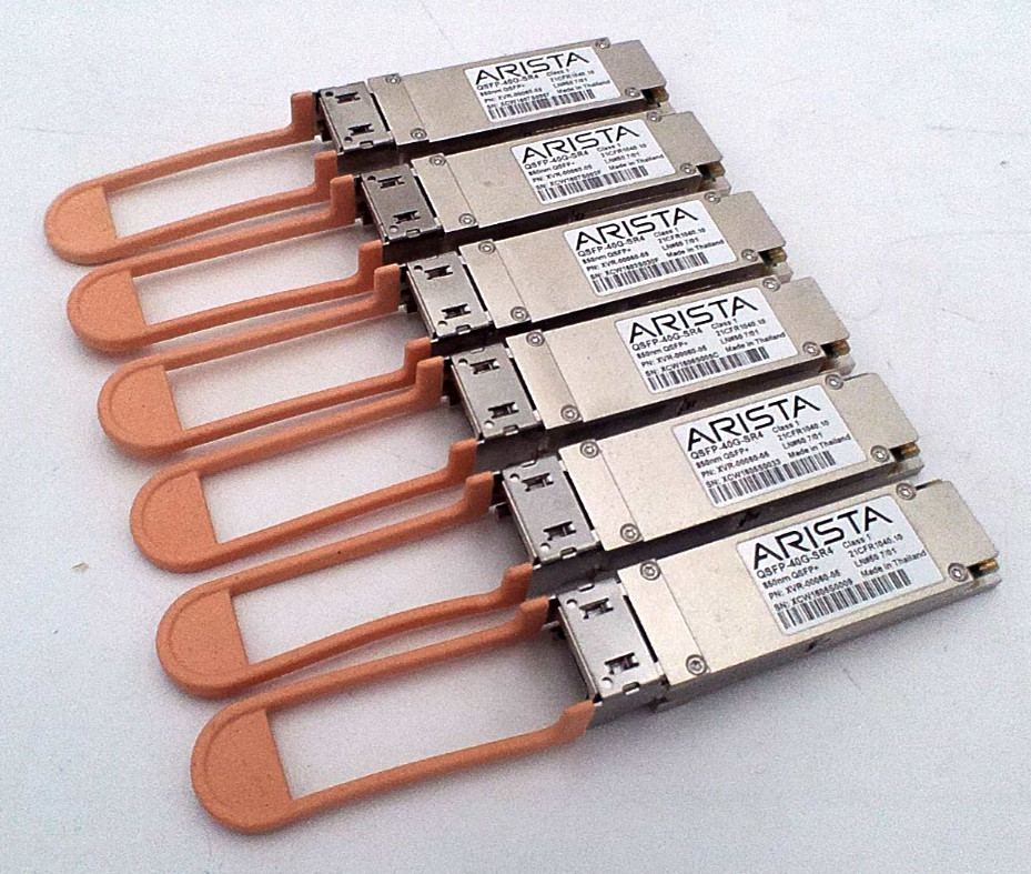 LOT OF 6 - ARISTA 40GBASE-SR4 QSFP+ TRANSCEIVER (QSFP-40G-SR4)