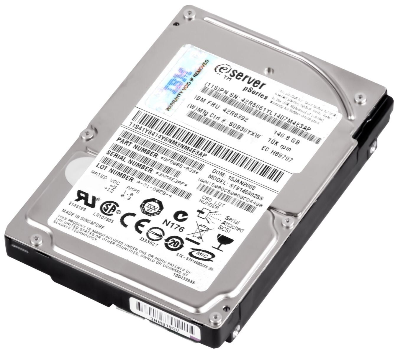 HARD DRIVE IBM 42R8392 42R5661 ST9146802SS 146GB 10K 16MB SAS 2.5''