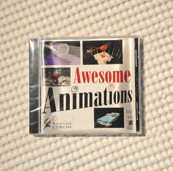 Walnut Creek CDROM Awesome Animations May 1995 Lenticular Case Sealed New