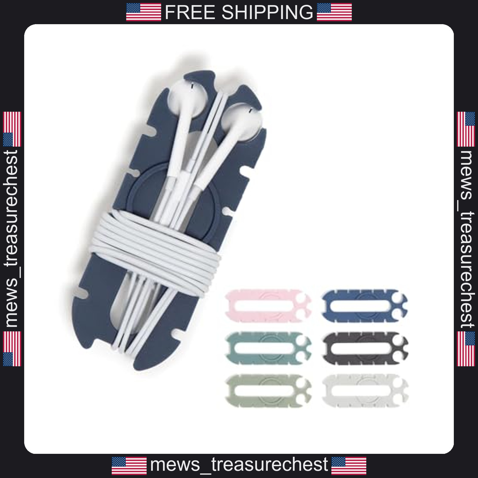 U Brands Silicone Cord Organizer Set of 6 for Earbuds & Chargers