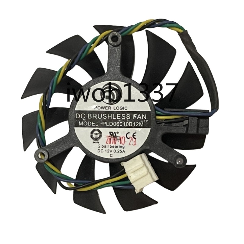 For Power Logic PLD06010B12M DC12V 0.25A 4 Wires 55*55*10mm GPU Fan