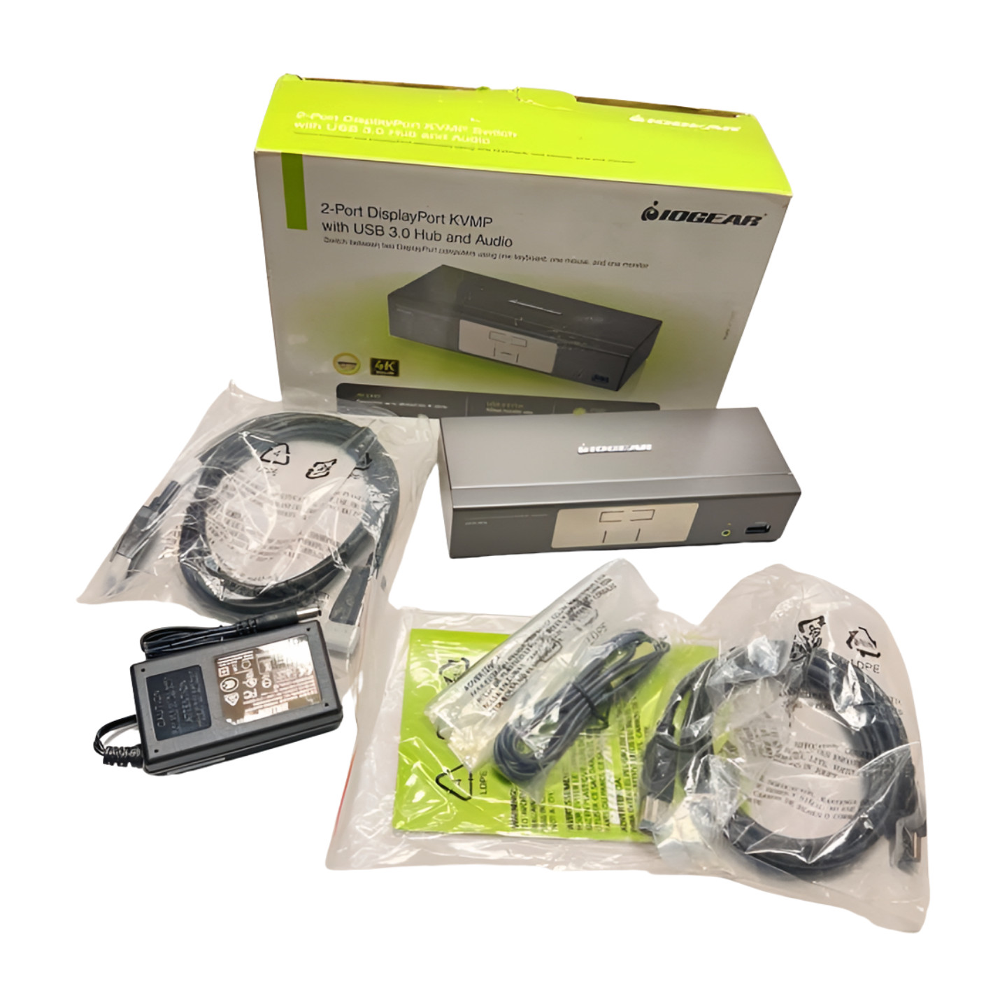 Iogear GCS1902 KVPM Switch 2-Port DisplayPort w/USB 3.0 Hub and Audio