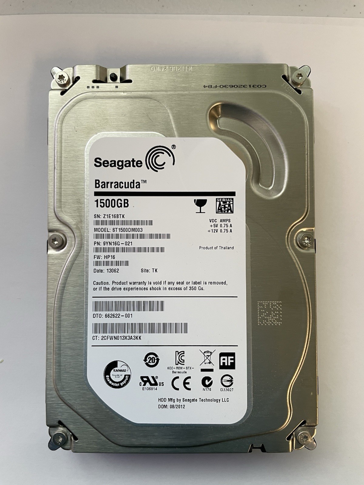 Seagate Barracuda 1.5TB SATA 7200 RPM 3.5 in Enterprise HDD | ST1500DM003