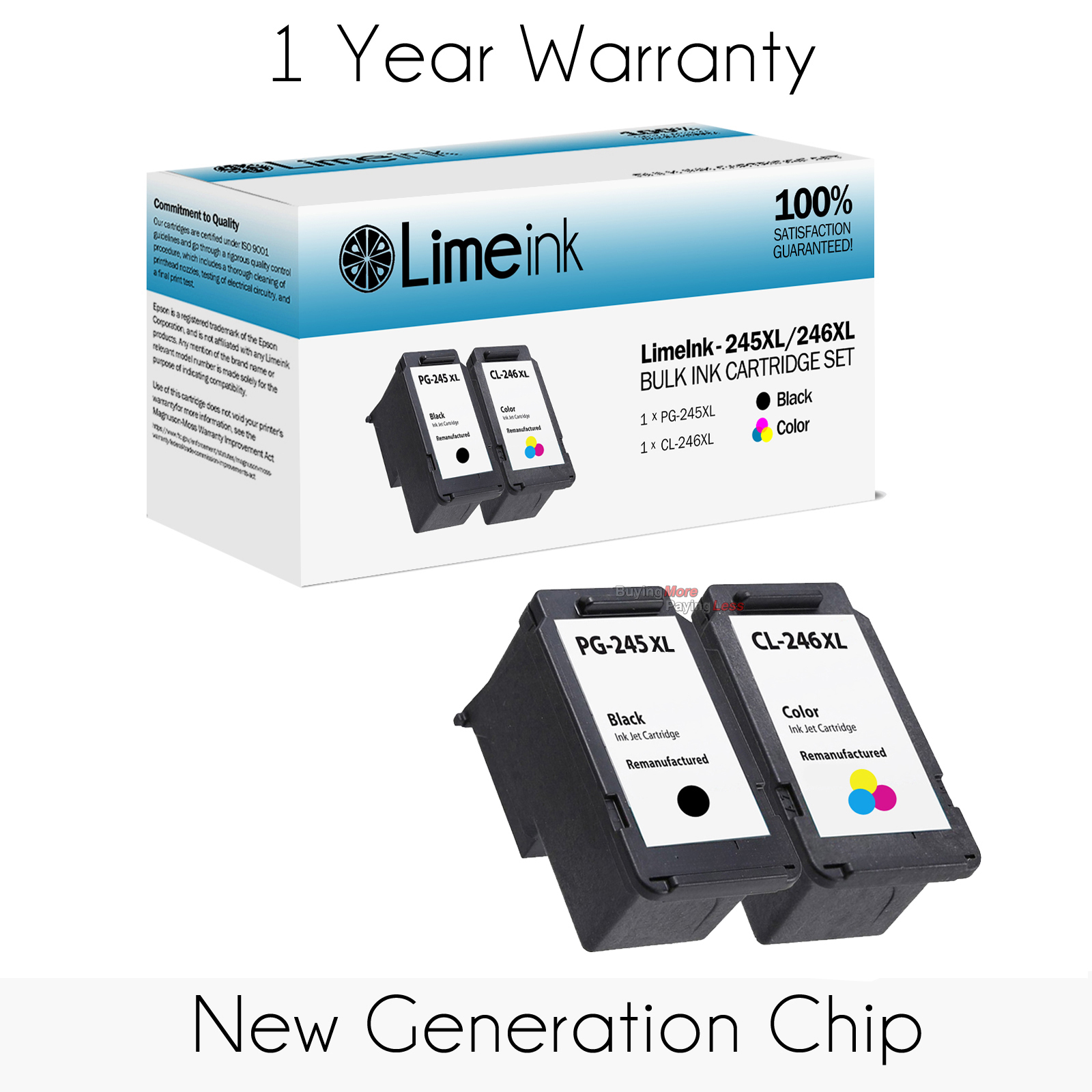 2 PG-245XL CL-246XL Ink Cartridges For Canon PIXMA iP2820 MG2420 MG2520 MG2920