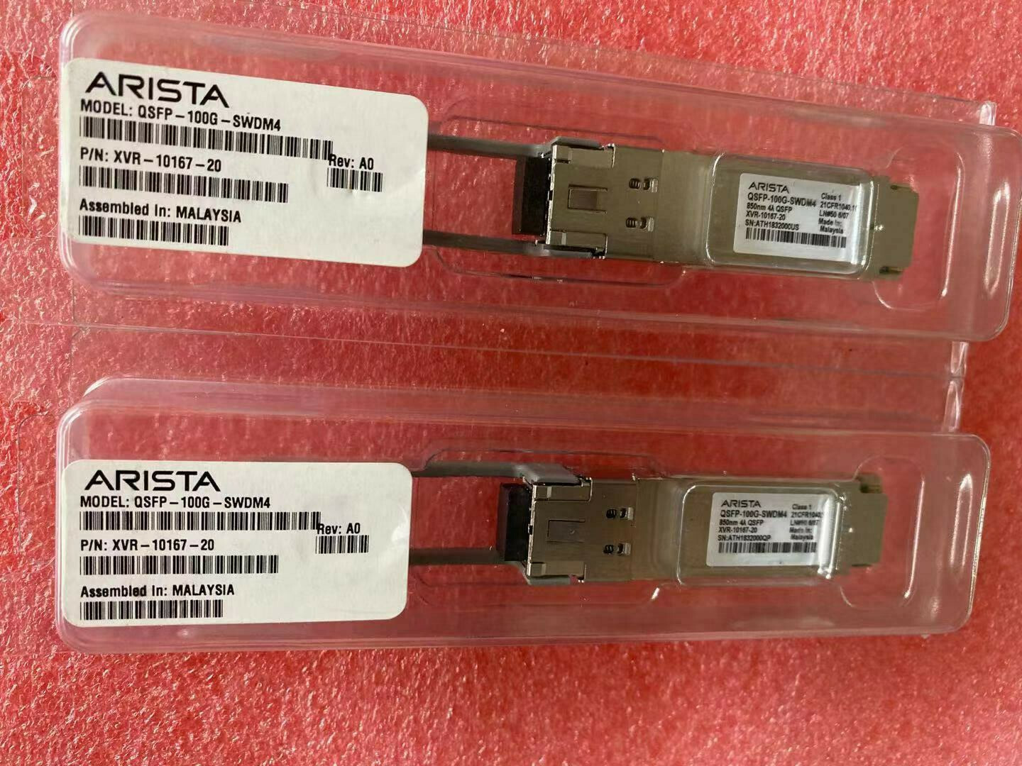 ARISTA  XVR-10167-20  QSFP-100G-SWDM4 MMF LC 100m  Finisar QSFP28  FTLC9152RGPL
