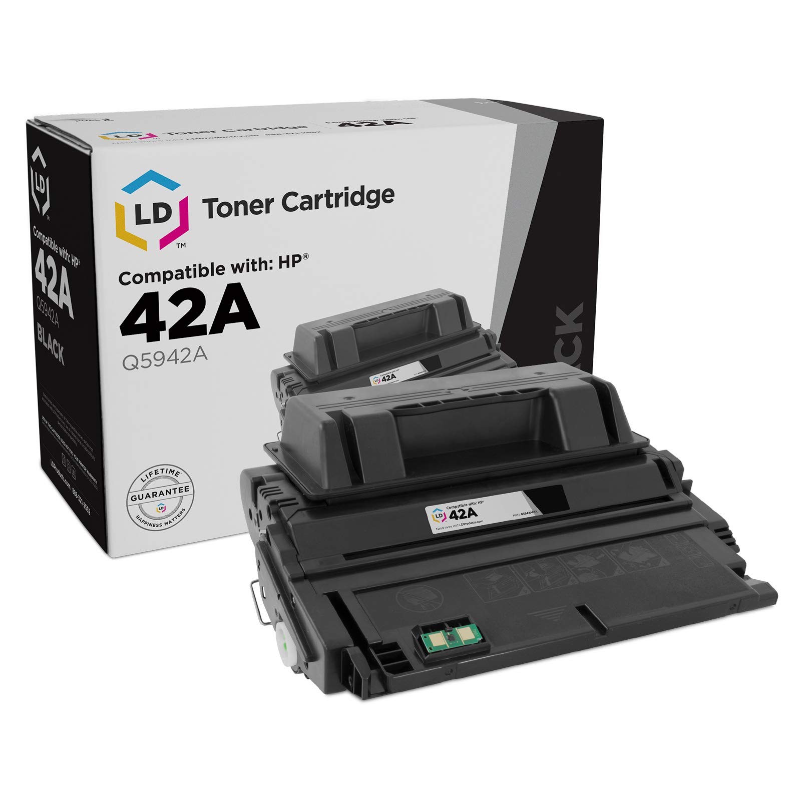 LD Products Compatible Toner Cartridge Replacement for HP 42A Q5942A (Black)