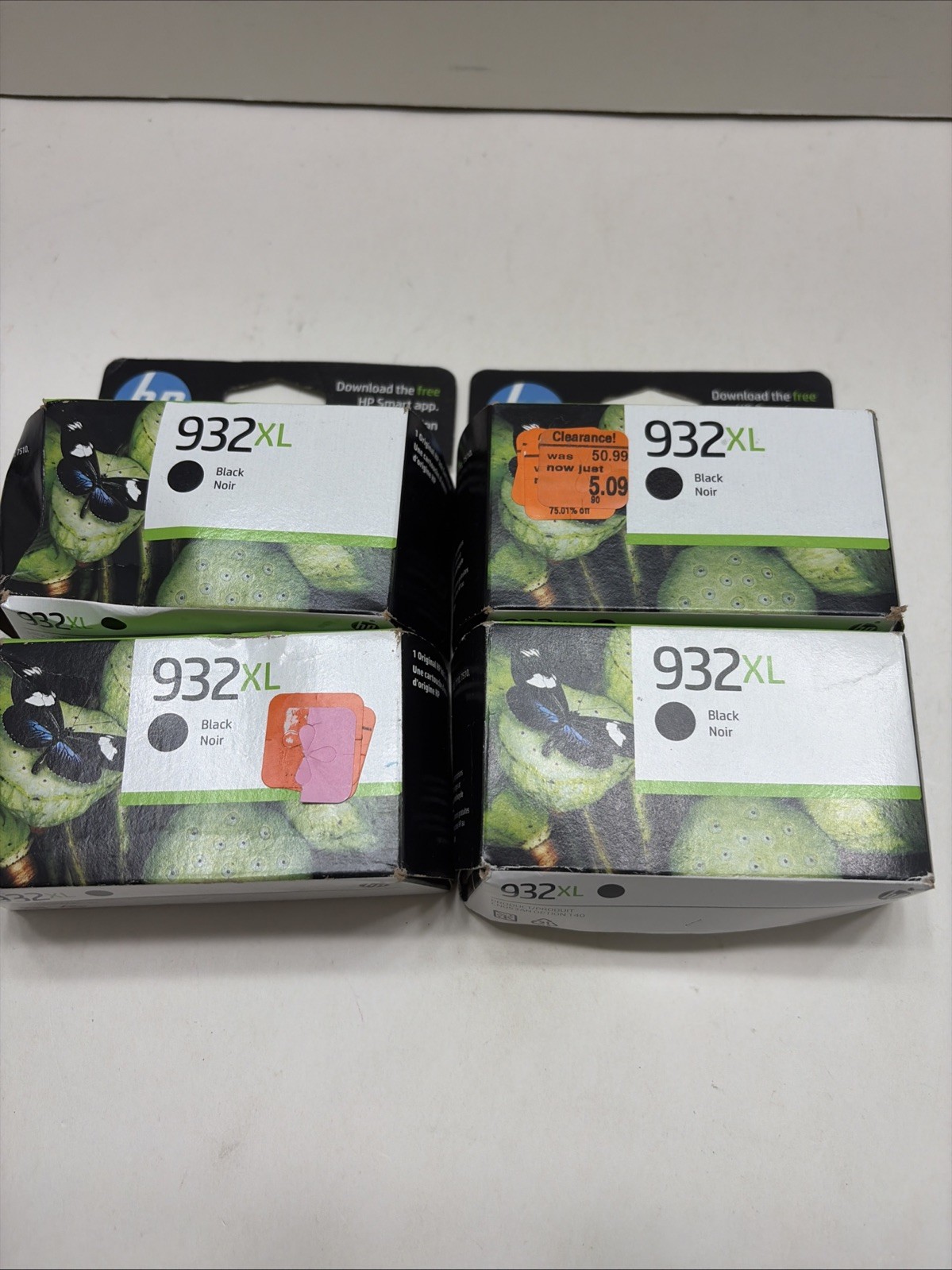 Genuine HP 932XL Black High Yield Ink Cartridge NEW  01/2026 Lot Of 4