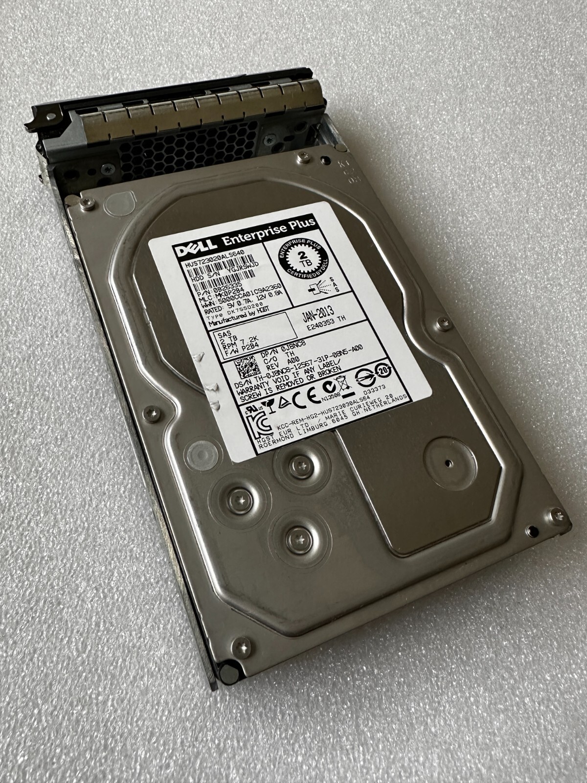 Dell 0J8NC8 J8NC8  2TB 7.2K 6G HUS723020ALS640 3.5" SAS  HDD w/ 072CWN Tray
