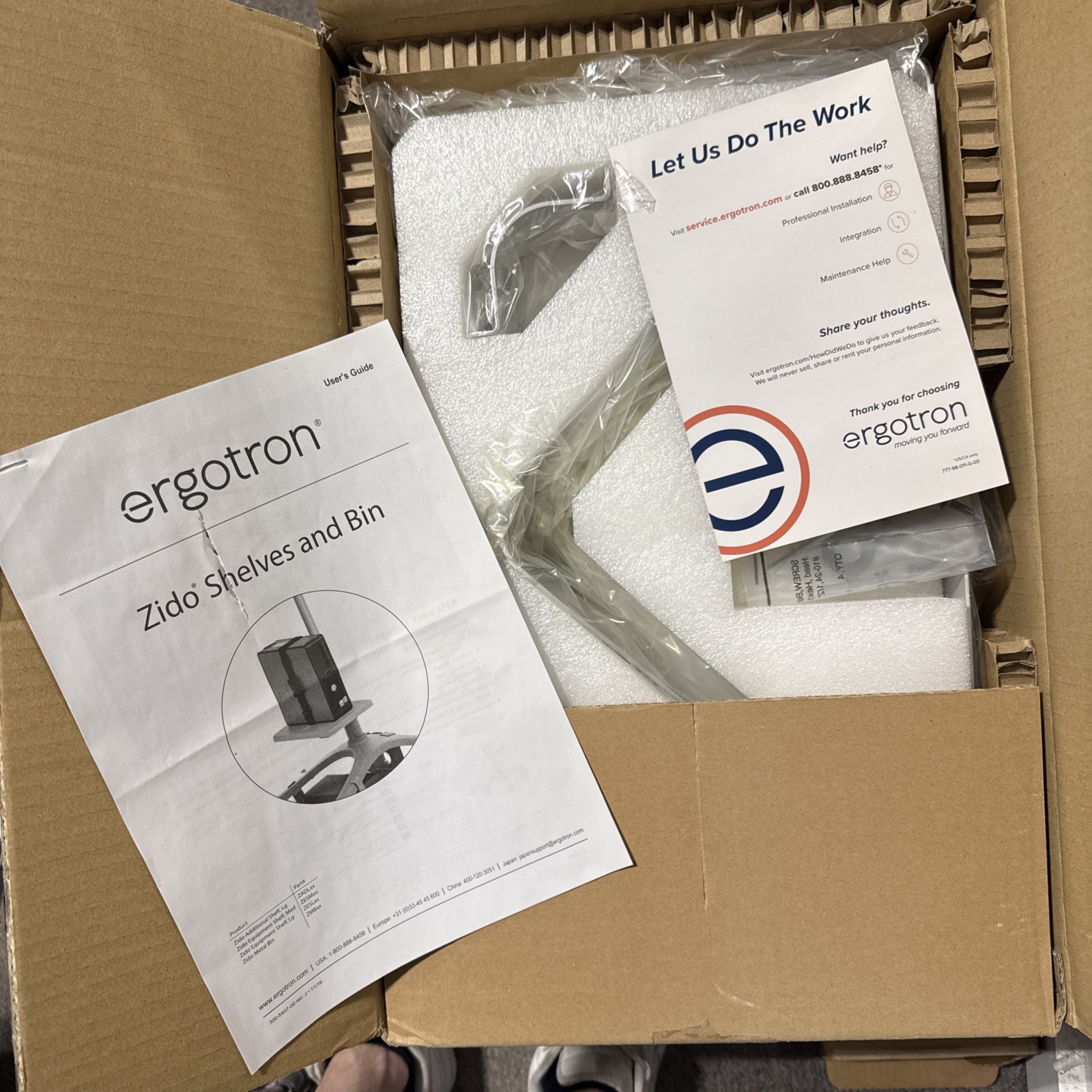 Ergotron Zido Equipment Shelves and Bin NIB New ZMBCG-CG
