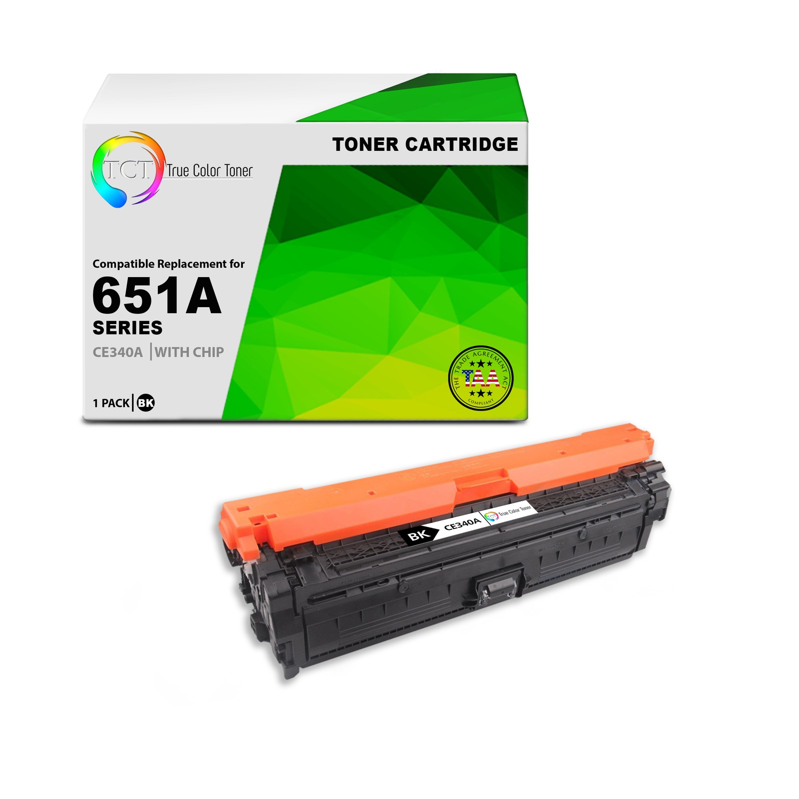 TCT CE340A TAA Compliant Toner Cartridge Replacement for HP CE340A - 651A