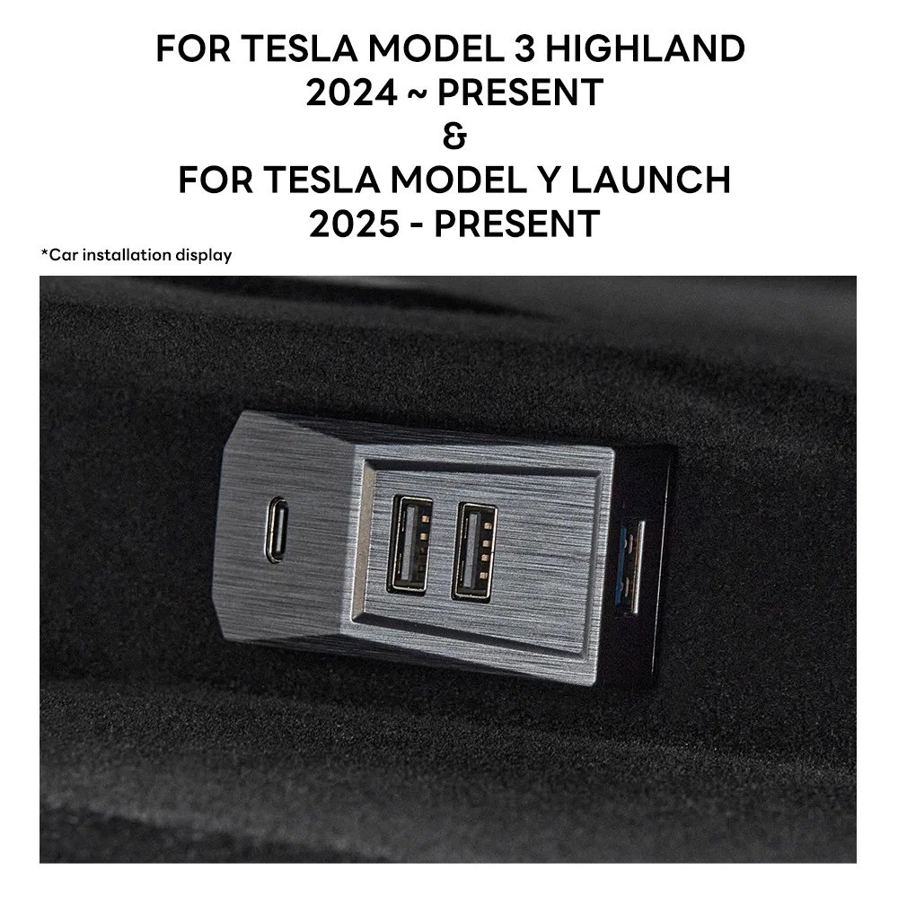 TESY USB Hub for Tesla Model Y Juniper Model 3 Highland Glovebox Type-C