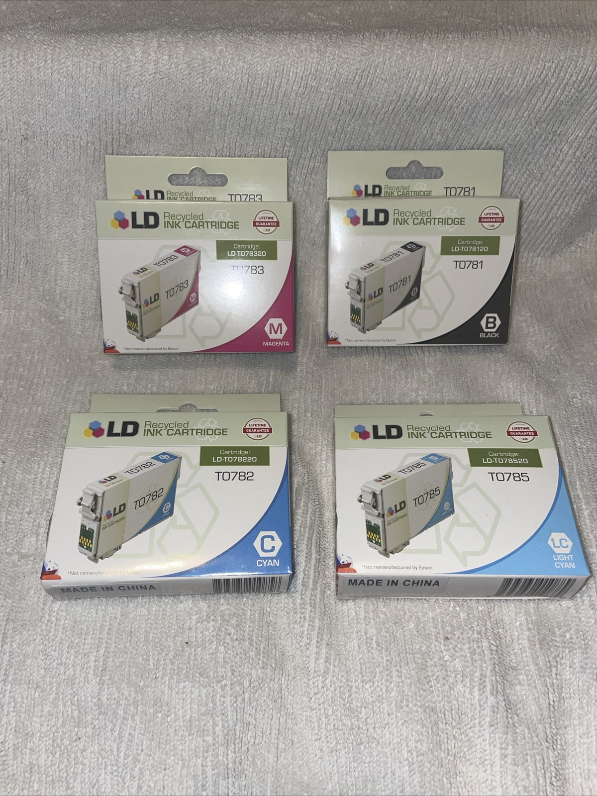 New Sealed LD recycled ink cartridge Black Magenta Cyan Light Cyan For Epson