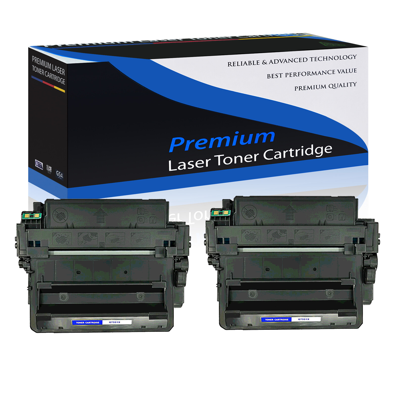 2PK High Yield Q7551X 51X Toner for HP LaserJet P3005dn P3005n P3005x M3027 MFP