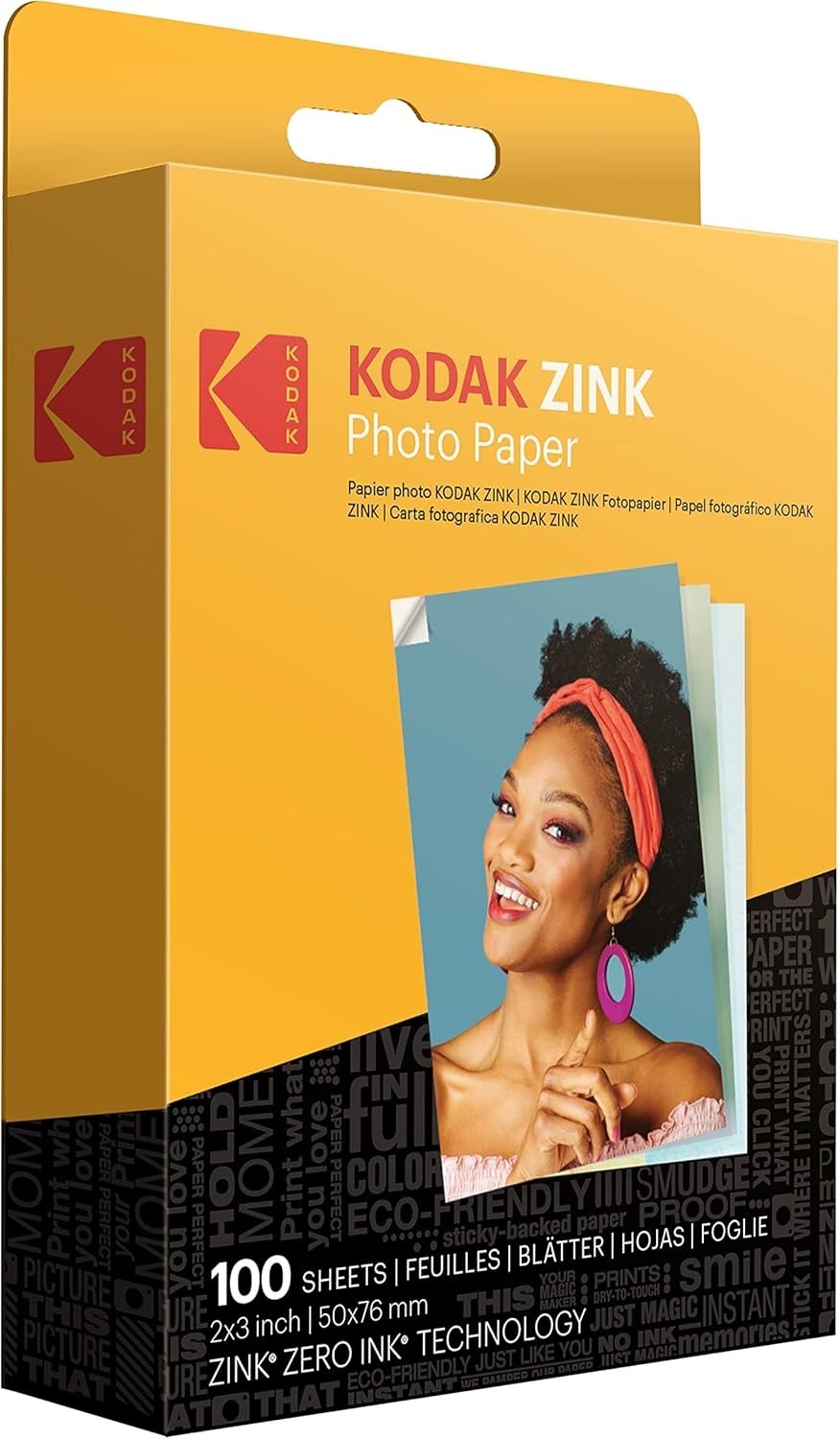 Kodak 2x3  Zink Photo Paper - 100 Sheets for Vibrant Instant Prints