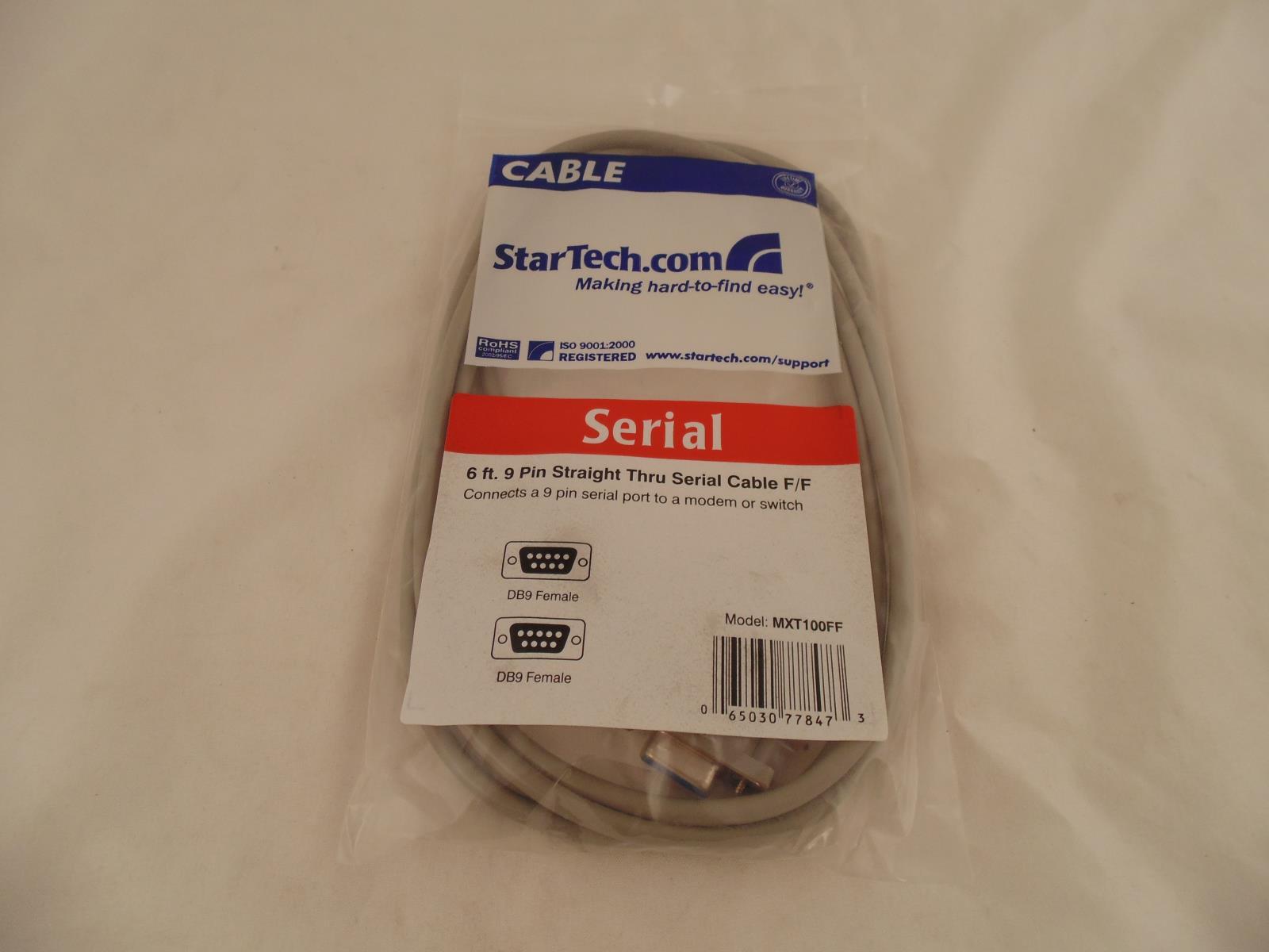 StarTech MXT100FF 6' Straight Thru Serial Cable - DB9 F/F- DB9 F/F Retail  31-4