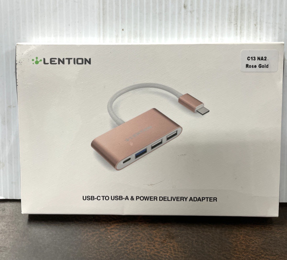 Lention USB-C to USB-A & Power Delivery Adapter Rose Gold - NEW SEALED BOX