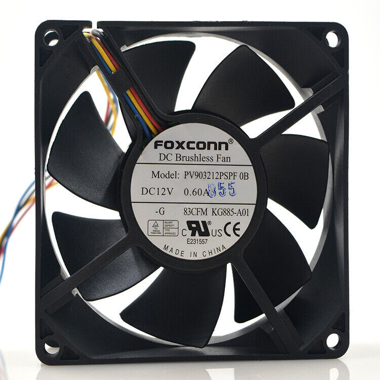 1pc FOXCONN PV903212PSPF 0B fan 12V 0.60A 4wire 90*32mm